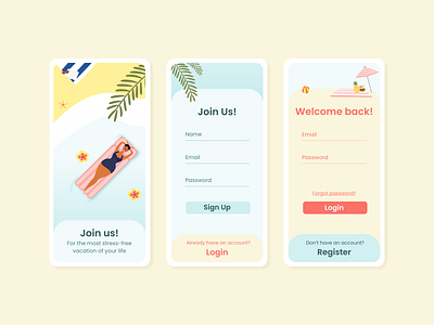 Compass Onboarding Form adobexd app design graphic design minimalist onboarding onboarding screens onboarding ui tropical ui ux