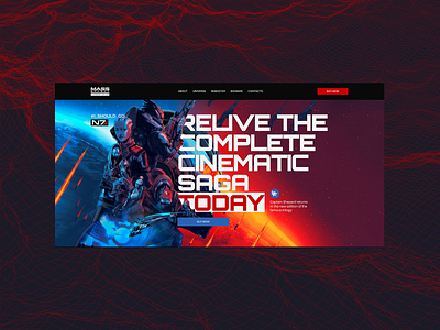 Mass Effect Legendary Edition corporate website. Main Page animation design ui ux web