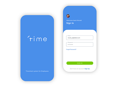 Time - Timesheet app design timesheet ui ux uxdesign