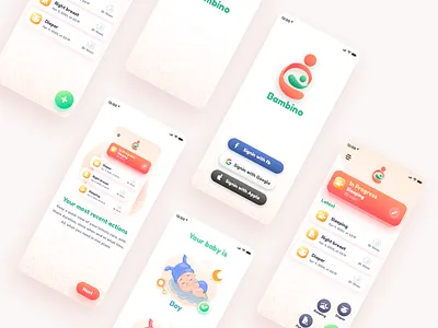 Baby care App baby care mobile app ui