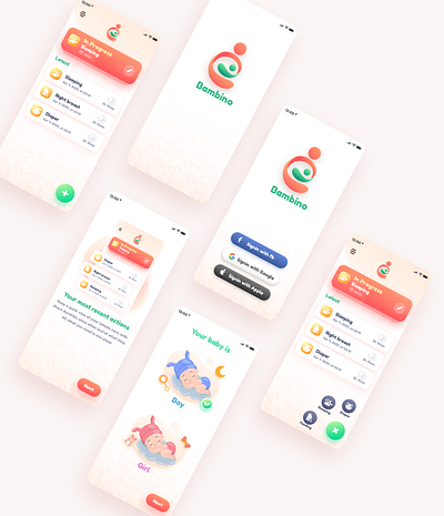 Baby care App baby care mobile app ui