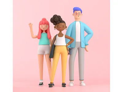 TIJIKO boy characterdesign cinema4d girl illustration illustrator people tijiko