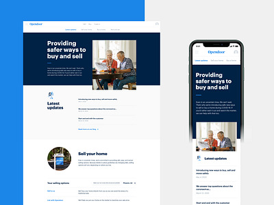 COVID-19 page bisuness brand covid covid19 landing layout opendoor product real estate web