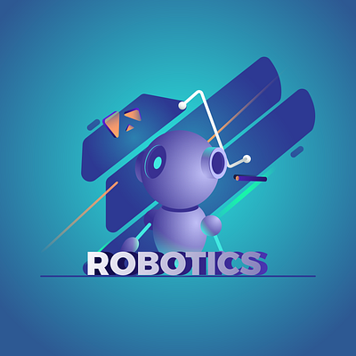 Future animation characer design flat illustration typography vector