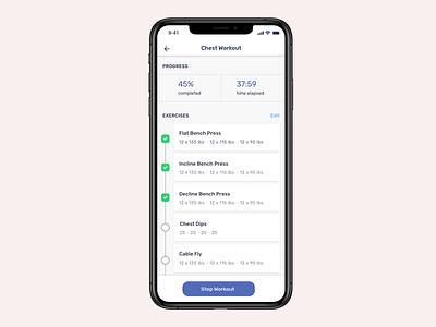 Workout Tracker 100daysofui app app design app ui dailyui design ios mobile mobile app mobile app design mobile design mobile ui productdesign ui workout workout app workout tracker