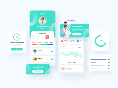 Healthcare App - Dashboard app design covid 19 dailyui dashboard design healthcare healthy interface ios medical app mobile mobile app mobile app design mobile ui ui ui design ux