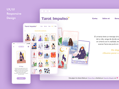 Tarot Impulso accessibility design illustration interface magic minimal project responsive tarot ui ui design ux