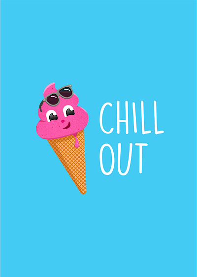 Chill out chill chill out cool dessert ice cream ice cream cone relax strawberry summer sunglasses