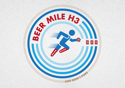 Beer Mile H3 Illustration beer beer mile chug h3 hasher illustration lapse on on running running app vector