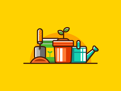 Garden Tools affinitydesigner flat garden icon illustration minimal