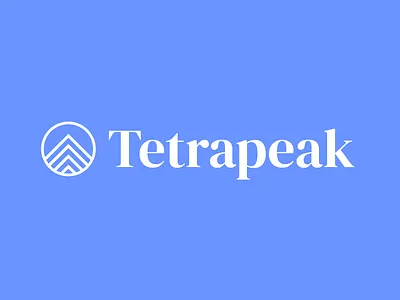 Tetrapeak Logo arrow blue branding circle consulting logo logo design marketing mountain peak up