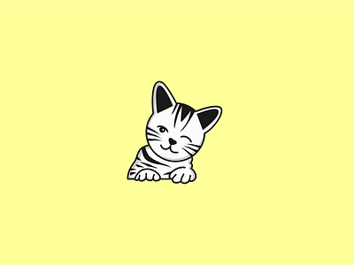 Logo Cat happy animal animal logo cat cat logo cat smile character cute logo mascot character minimalist minimalist design playful