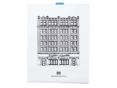 temptation chocolate print architecture illustration poster print