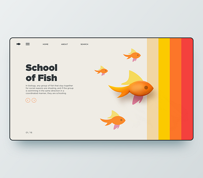 School of fish app branding dailyui fish illustration interface landingpage retro school typography ui uiux vintage web