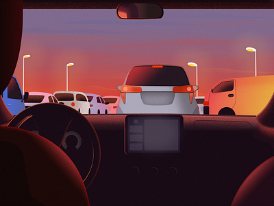 traffic jam illustration illustrator