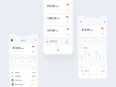 Online Banking App application balance bank app card concept creditcard design finance fintech ios mobile money transfer online banking ui ux
