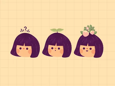 Plant Portraits botanic botanical cute cute art design garden graphic illustration kawaii kawaii art kid minimal pastel plant portrait