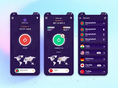 Force VPN UI UX Design adobe xd app design software design ui ui design uiux ux design uxdesign vpn vpn app design vpn ui vpn ui ux design xd design