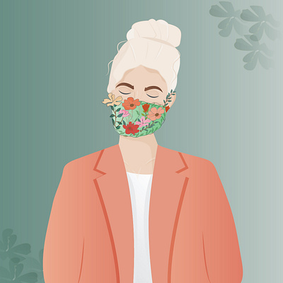 The way to create cover art cover design cover illustration covid 19 covid19 female flat design flatdesign graphic design illustraion