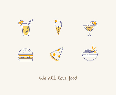 Food Icons illustration ui