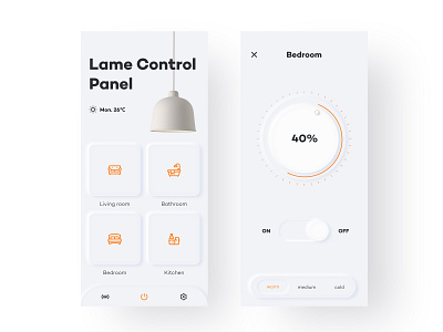 lamp control panel 2020 app bathroom bedroom color control design dribbble kitchen lamp lamp post livingroom page panel room soft softui ui ux white