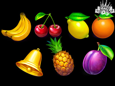 Fruit symbols for the online slot game 🍌🍒🍋🍊🍍🍉 fruit fruit illustration fruit slot fruit slot art fruit slot design fruit slot game fruit symbol fruit symbols design fruit symbols developers fruit symbols development gambling game art game design graphic design slot symbol art slot symbol design slot symbols developers slot symbols development