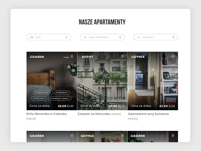 List of apartments apartments for rent gdańsk gdynia modern sopot user experience user interface