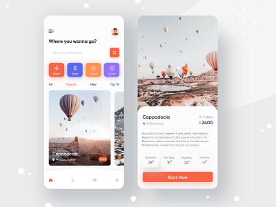 Travel Service - Mobile App adventure app app design booking app food app hotel booking icons illustration mobile app mobile screen travel travel agency travel app travel app design traveling trip trip planner ui ux