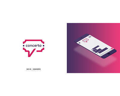 Concerto -Day 25 branding design flat icon illustration logo logochallenge minimal typography website