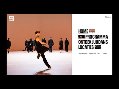Julidans 2020 Festival, Menu art art direction contemporary dance design digital editorial festival julidans layout menu navigation photography site typography ui ux website