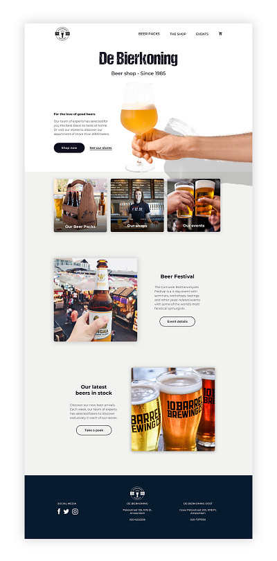 De Bierkoning - E-commerce for a Beer Craft Shop beer craftbeer design e commerce graphics homepage hypster layout minimal product design ui uiux user experience ux web web design website
