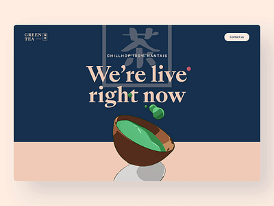 Green Tea Website anime blender branding clean green tea interface japanese japanese style landing live loader animation minimal minimalist music pastel tea ui webdesign website