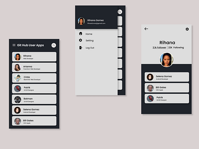 GitHub Apps User List app design github mobile mobile app mobile design mockups ui ux