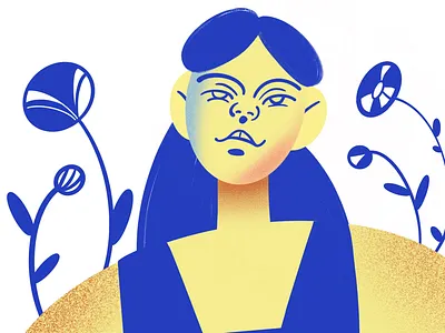 Flower power flowers woman yellow blue