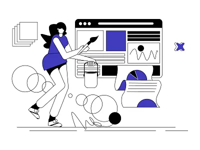 design website branding cartoon colour design girl girl character icon illustraion ui website