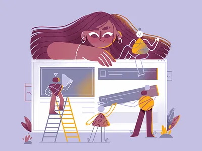 Create 2d character characterdesign colors design geometric girl illustration illustration art marketing video