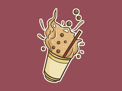Boba boba boba tea branding cartoon cute design drink flying funny illustration kawaii vector