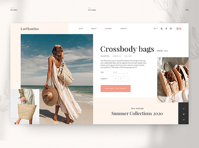 Larthanina bags clean clean layout design ecommerce fashion homepage shop store ui ux web design woman