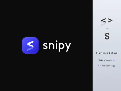Logo Design Snipy App code logo code snippet logo letter logo logo design logo designs minimal s logo