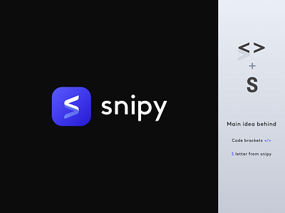 Logo Design Snipy App code logo code snippet logo letter logo logo design logo designs minimal s logo