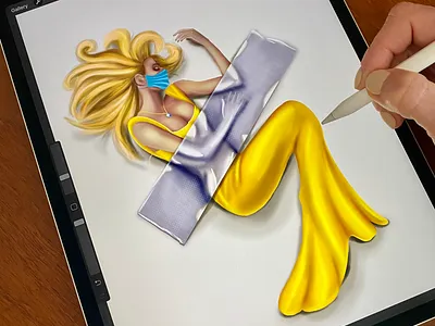 When You're Depressed During Quarantine... banana design digital illustration digital painting digitalart illustration ipad art ipadproart people illustration procreate procreate art quarantine sexy girl typography woman illustration