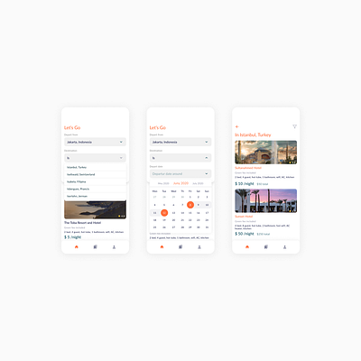 Travel app design ui ux