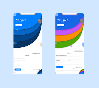 Login page- pick up kids