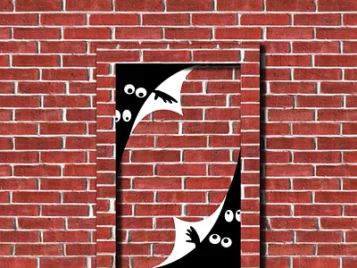 Hidding in walls app art branding character color concept creative design gif gradient graphic graphic design green icon illustration illustrator logodesign vector web