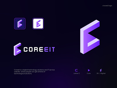Coreeit Logo Design branding gradient icon identity lettering logo logo design logo mark software startup tech technology technology icon