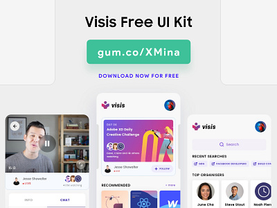 Visis Online Event Booking UI Kit (Free) adobe xd adobe xd templates app appdesign design dribbble event app free freebie freebies fresh design ui ui design ui kit ui kit design uidesign uikit uikits uiux visis