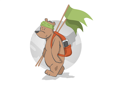 Hiking bear bear emptystate hiking illustraion