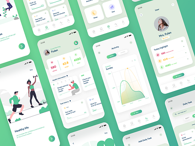 Health care mobile apps green health health care healthapp healthcare healthy healthy lifestyle interface uidesign