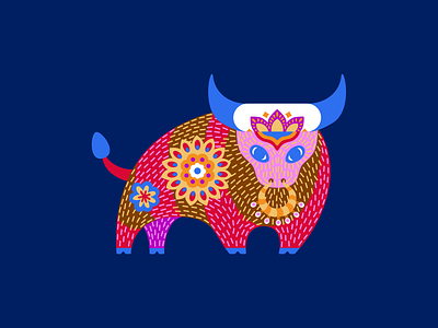 Alebrijes! alebrijes bull cow graphic illustration mexican art