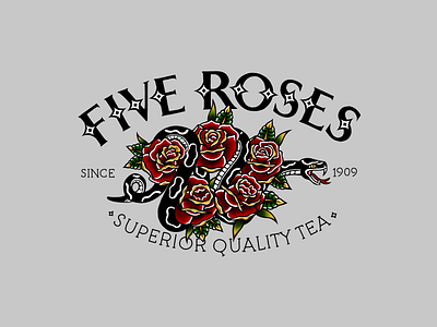 Five Roses Tea Re-Design american five roses south africa tea traditional tattoo